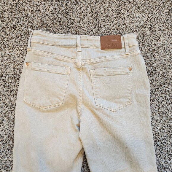 Judy Blue Bootcut Jeans Womens 7/28 Khaki Slim Clarksville Mid Rise Distressed - Picture 4 of 5